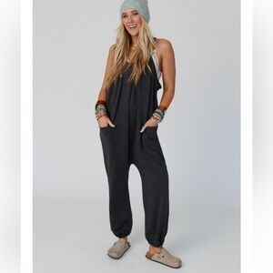 Three Birds Nest - Women's Charcoal Jumpsuit